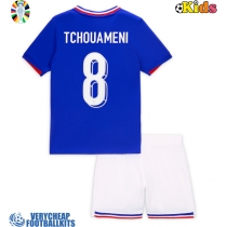 France Aurelien Tchouameni #8 Replica Home Minikit Euro 2024 Short Sleeve (+ pants)